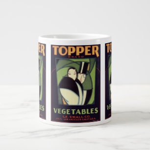 Vintage grönsaksetikett, Art Deco-romantik Jumbo Mugg