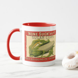 Vintage grönsaksetikett konst, None Such Sugar Cor Mugg