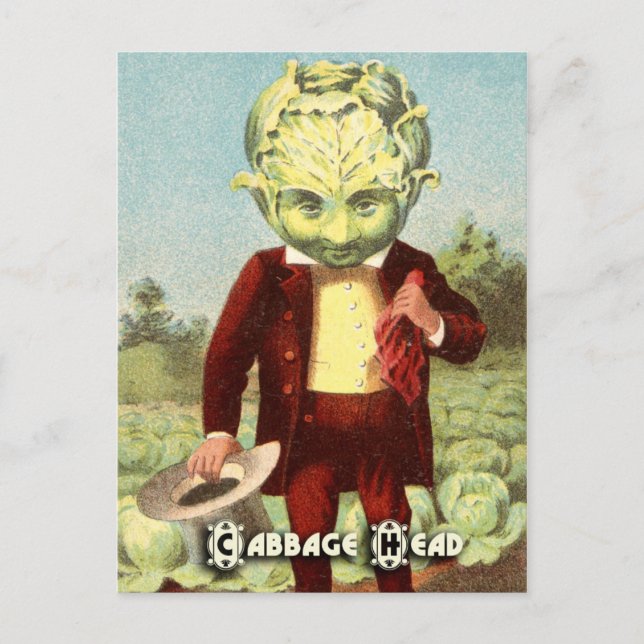 Vintage grönsakspostkortserie: Kål Vykort (Framsida)