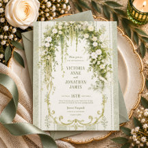 Vintage grönska blomster elegant sagegrön bröllop