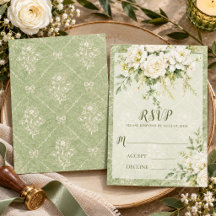 Vintage grönska blomster elegant sagegrön bröllop