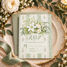 Vintage grönska blomster elegant sagegrön bröllop