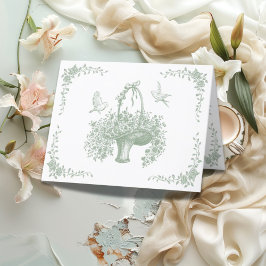 Vintage grönska elegant  tack kort