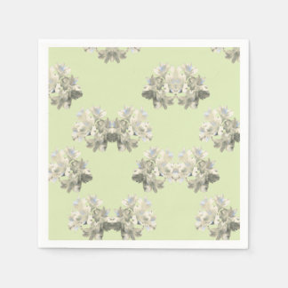 Vintage grönt blommönstrat papper pappersservett