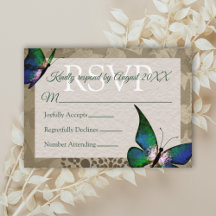 Vintage Grönt Butterfly Quinceañera OSA kort
