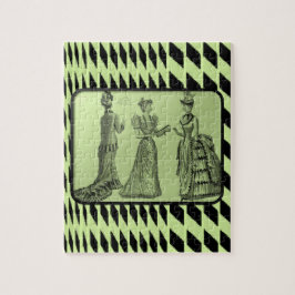 vintage grönt dampussel pussel