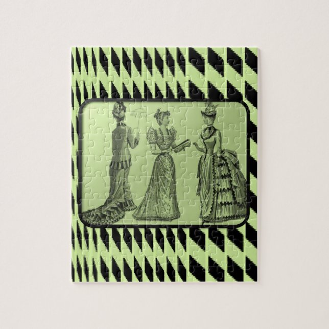 vintage grönt dampussel pussel (Vertikal)