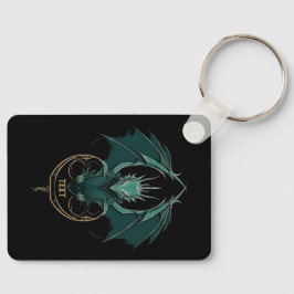 Vintage Grönt Dragon Elegance Nyckelring