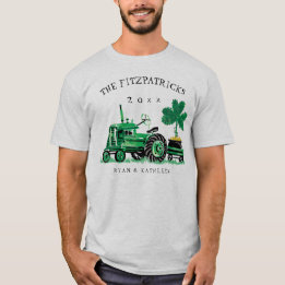 Vintage Grönt Farm Tractor St. Patrick's Day Tee