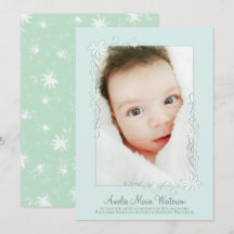 Vintage Grönt Födelsemeddelande Kön Neutral