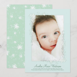 Vintage Grönt Födelsemeddelande Kön Neutral Inbjudningar