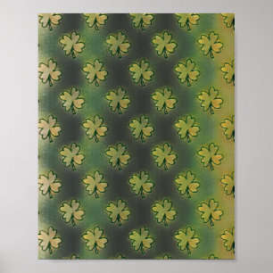Vintage Grönt, grått och orange Shrock St Patrick Poster