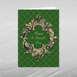 Vintage Grönt Guld Ornate St patricks day Helg Vykort