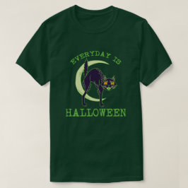 Vintage Grönt Halloween Cat-Varje dag är Halloween T Shirt