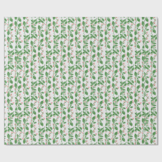 Vintage Grönt Holly Löv Red Berries jul Presentpapper