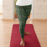 Vintage Grönt Julgran Snowflake Helgdag Leggings<br><div class="desc">En årgång julfir träd och argyle svetsade mönster på söta helgdag. En festlig grönt och en röd snöflinga mönster för vinterfestligheter.</div>
