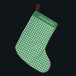 Vintage Grönt och White Gingham Play Personlig Liten Julstrumpa<br><div class="desc">Vintage Grönt och White Gingham Play Personlig-julklapp</div>