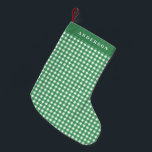 Vintage Grönt och White Gingham Play Personlig Liten Julstrumpa<br><div class="desc">Vintage Grönt och White Gingham Play Personlig-julklapp</div>