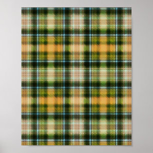 Vintage Grönt orange St Patrick plaid mönster Poster