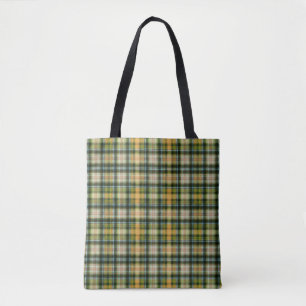 Vintage Grönt orange St Patrick plaid mönster Tygkasse
