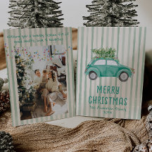 Vintage Grönt Quirky Hand plockade-julbilen Träd