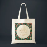 Vintage Grönt Red Blommigt Anpassningsbar God jul Tygkasse<br><div class="desc">Vintage Grönt Röd Blommigt MUT Anpassningsbar God jul från tobag</div>