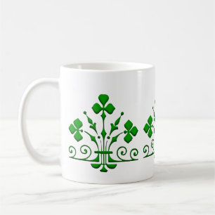 Vintage Grönt Shamrocks Mönster Mugg
