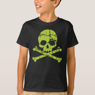 Vintage Grönt Skull och Crossbone T-shirt