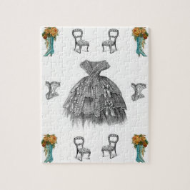 vintage grönt stöter på pussel. pussel