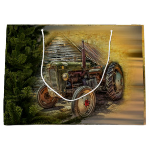 Vintage Grönt Tractor Rustic Old Barn