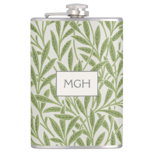 Vintage Grönt Willow Löv Monogram Fickplunta
