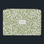 Vintage Grönt Willow Löv Monogram iPad Mini Skydd<br><div class="desc">Anpassningsbar monogram med vintage William Morris grönt lämnar mönster.</div>