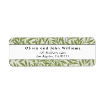 Vintage Grönt Willow Löv Returadress