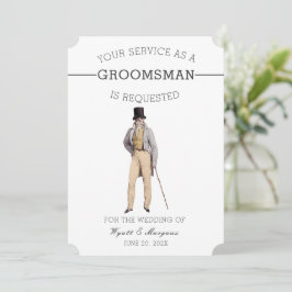 Vintage Groomsman Inbjudningar