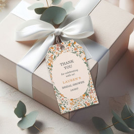 Vintage Groovy Boho Blommig Bröllopsfest Presentetikett