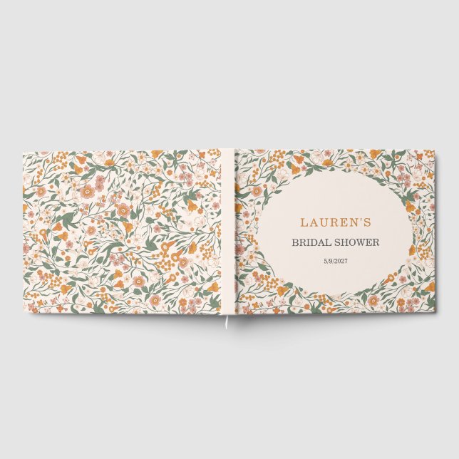 Vintage Groovy Boho Floral Bridal Shower Gästböcker (Full)