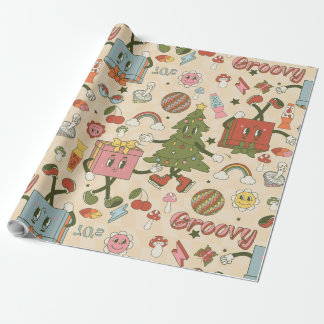 vintage groovy disco julgran presentpapper