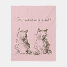Vintage Grouchy Cats Det finns katthår på mig Fleecefilt