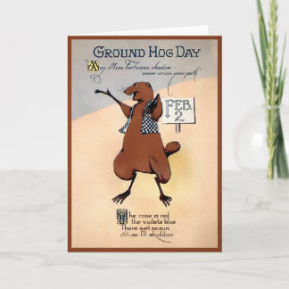 Vintage Groundhog Day Card Helgkort