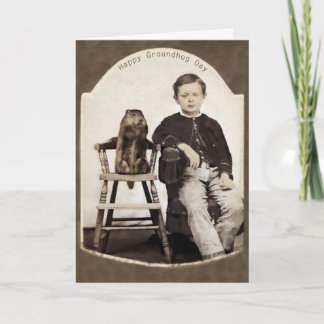 Vintage Groundhog Day Card Helgkort