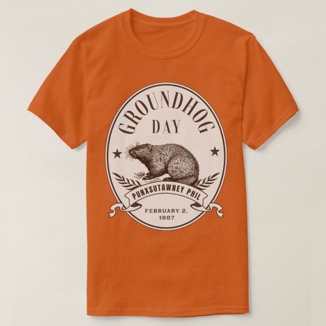 Vintage Groundhog T Shirt (Design framsida)