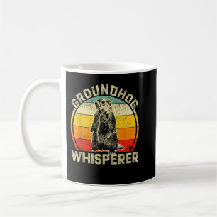 Vintage Groundhog Whisperer Silhouette Gift Ground Kaffemugg