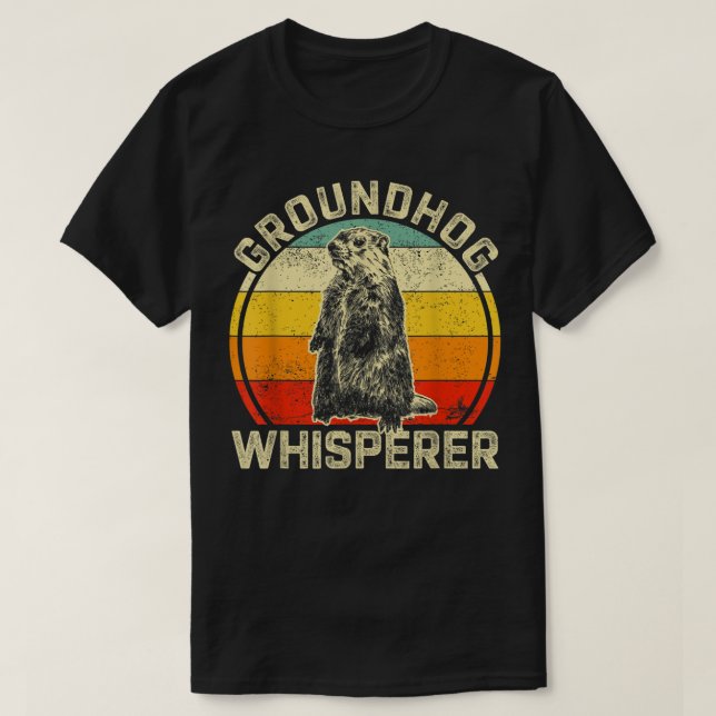 Vintage Groundhog Whisperer Silhouette Gift Ground T Shirt (Design framsida)