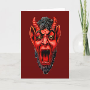 Vintage Growling Krampus Helgkort
