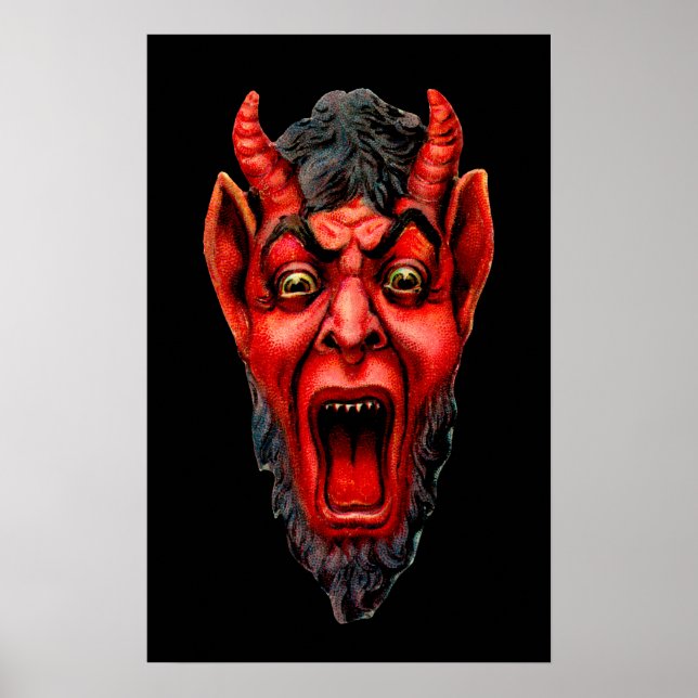 Vintage Growling Krampus Poster (Framsidan)