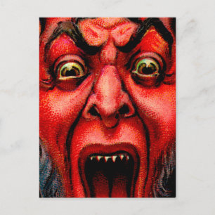 Vintage Growling Krampus Vykort