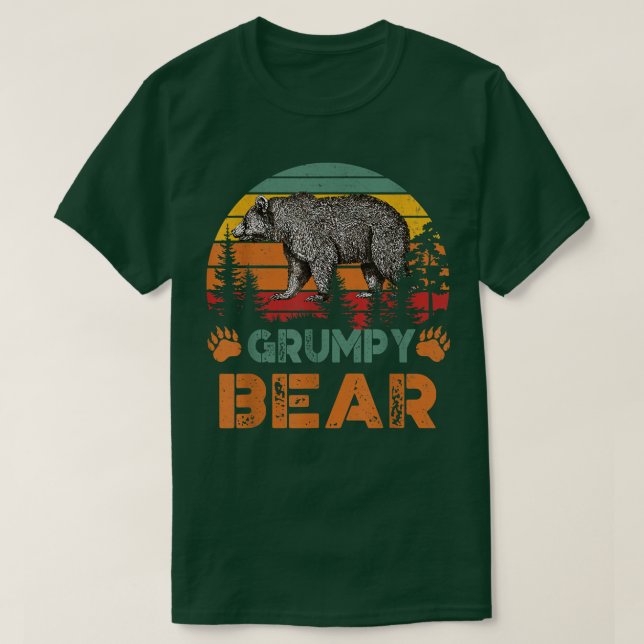 Vintage Grumpy Bear Funny Fars dag T Shirt (Design framsida)