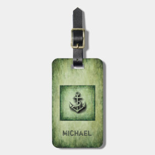 Vintage grundge coola nautiskt ankare bagagebricka