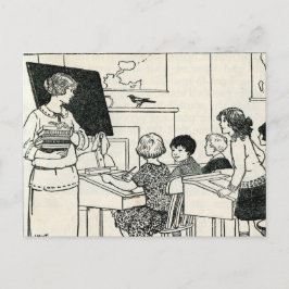 Vintage Grundskolelärare i Klass vykort