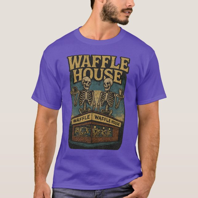 Vintage Grunge 70s Waffle House Design T Shirt (Framsida)